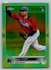 Zach Pop 2022 Topps Chrome Sonic Rookie Green and Yellow Pulse /99 #41