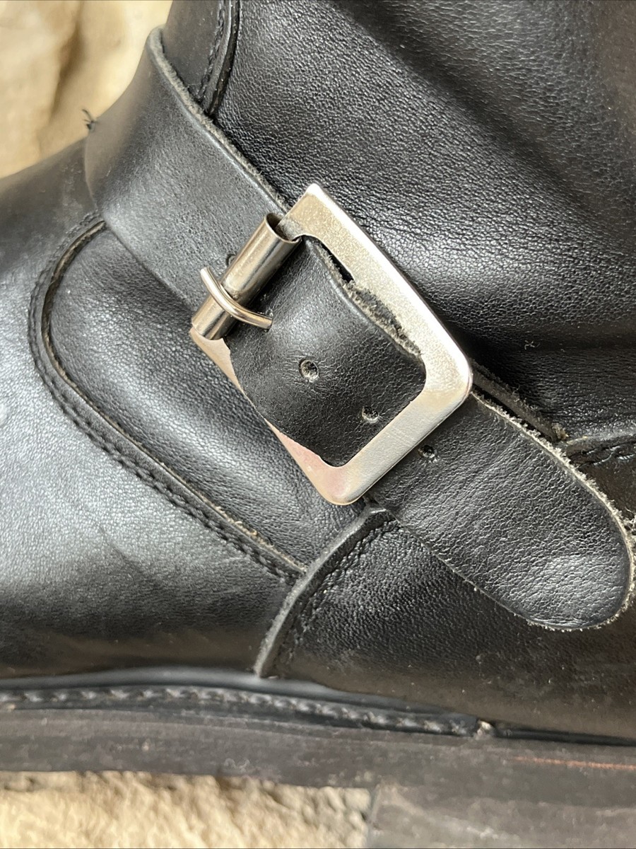 Vintage 60s SEARS KU Engineer Boots Black Leather Motorcycle 9.5E