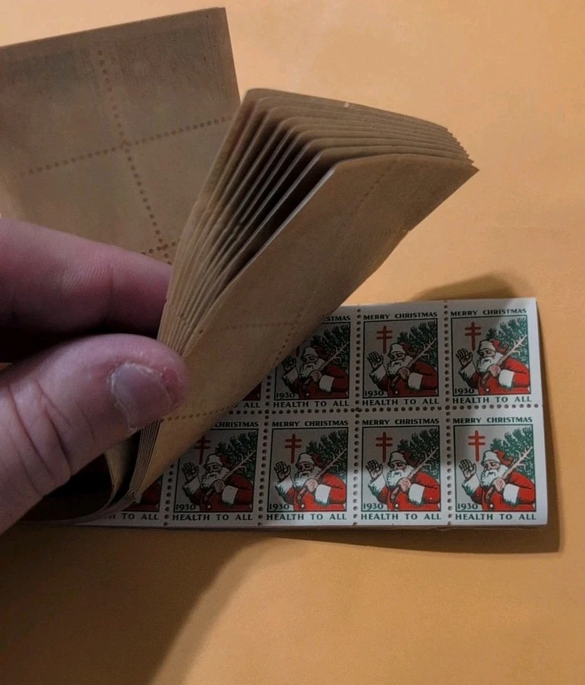 1930 US Christmas TB Seals Entire Booklet Of 200 Stamps Never Touched - Image 3 of 4