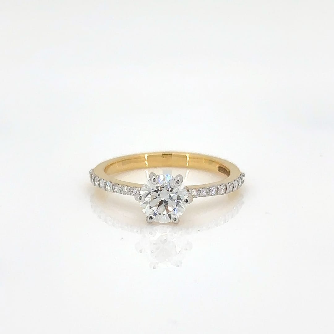 Engagement Ring-1.41ct Lab Grown Diamond-Solid 14k Yellow Gold-image