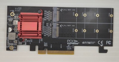 Dual NVMe PCIe Adapter, 2x M.2 NVMe SSD to PCI-E 3.1 X8/X16
