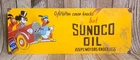 Vintage SUNOCO OIL Disney Mickey Mouse LARGE Porcelain Metal Advertising Sign