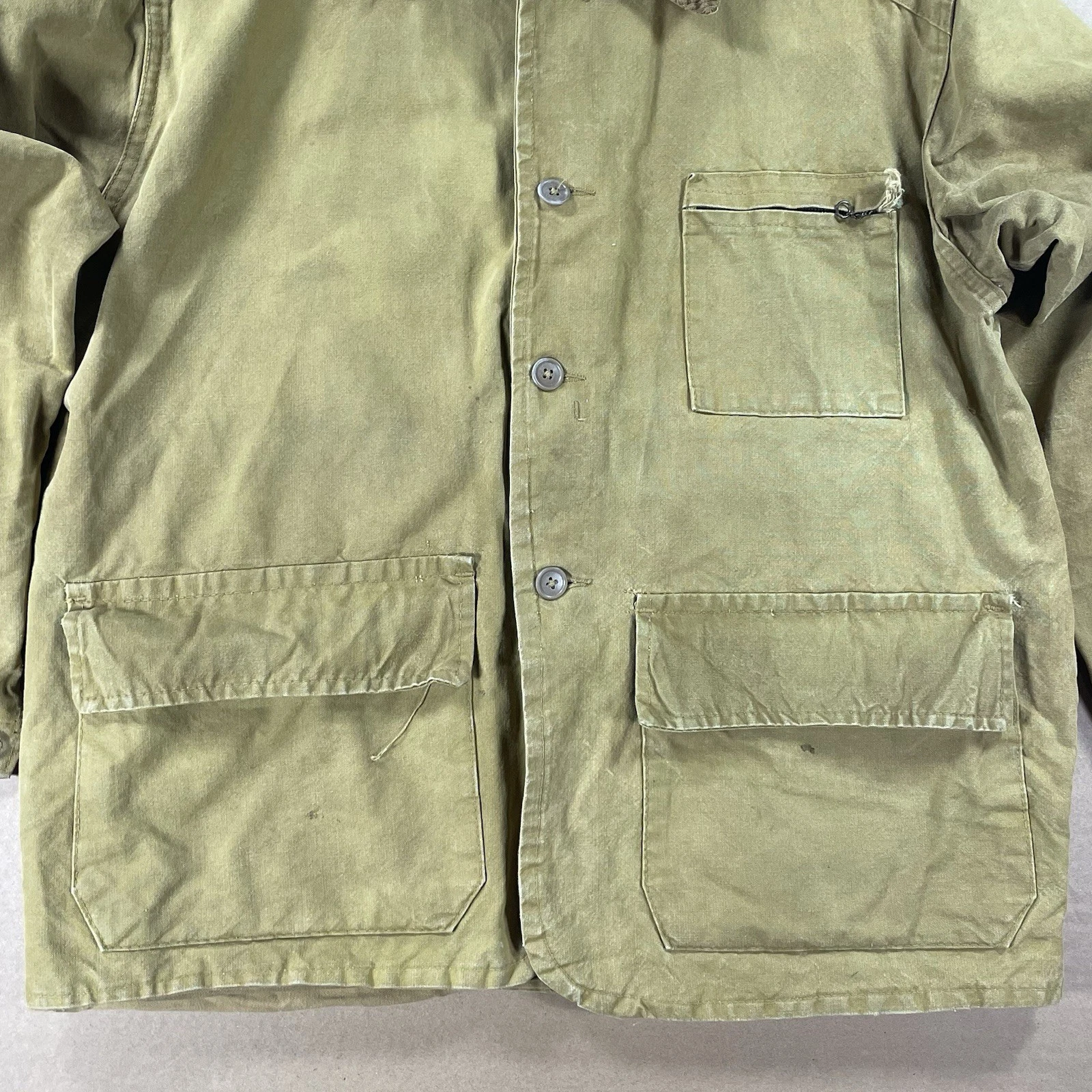 Vtg 60s Bullseye Bill Hunting Jacket Tan Duck Canvas - Mens L - like carhartt - product detail image 4