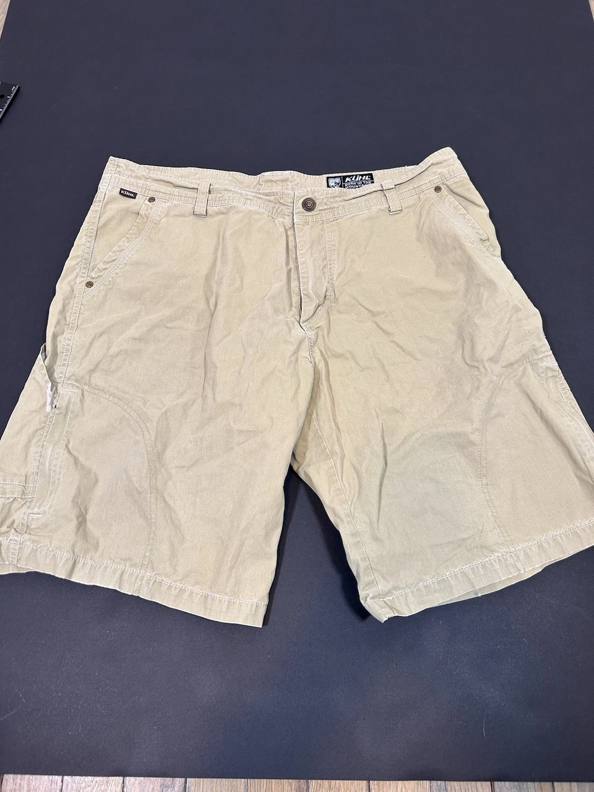Kuhl Mens Shorts Brown Size 38 Hiking Outdoor Radikal Distressed