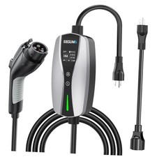 Level 1/2 EV Charger, 16Amp Adjustable Current NEMA 5 16A EV Charger LED Silver