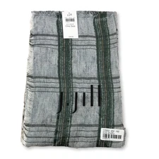 J.Jill New Gray Green Plaid Soft Textured Scarf One Size