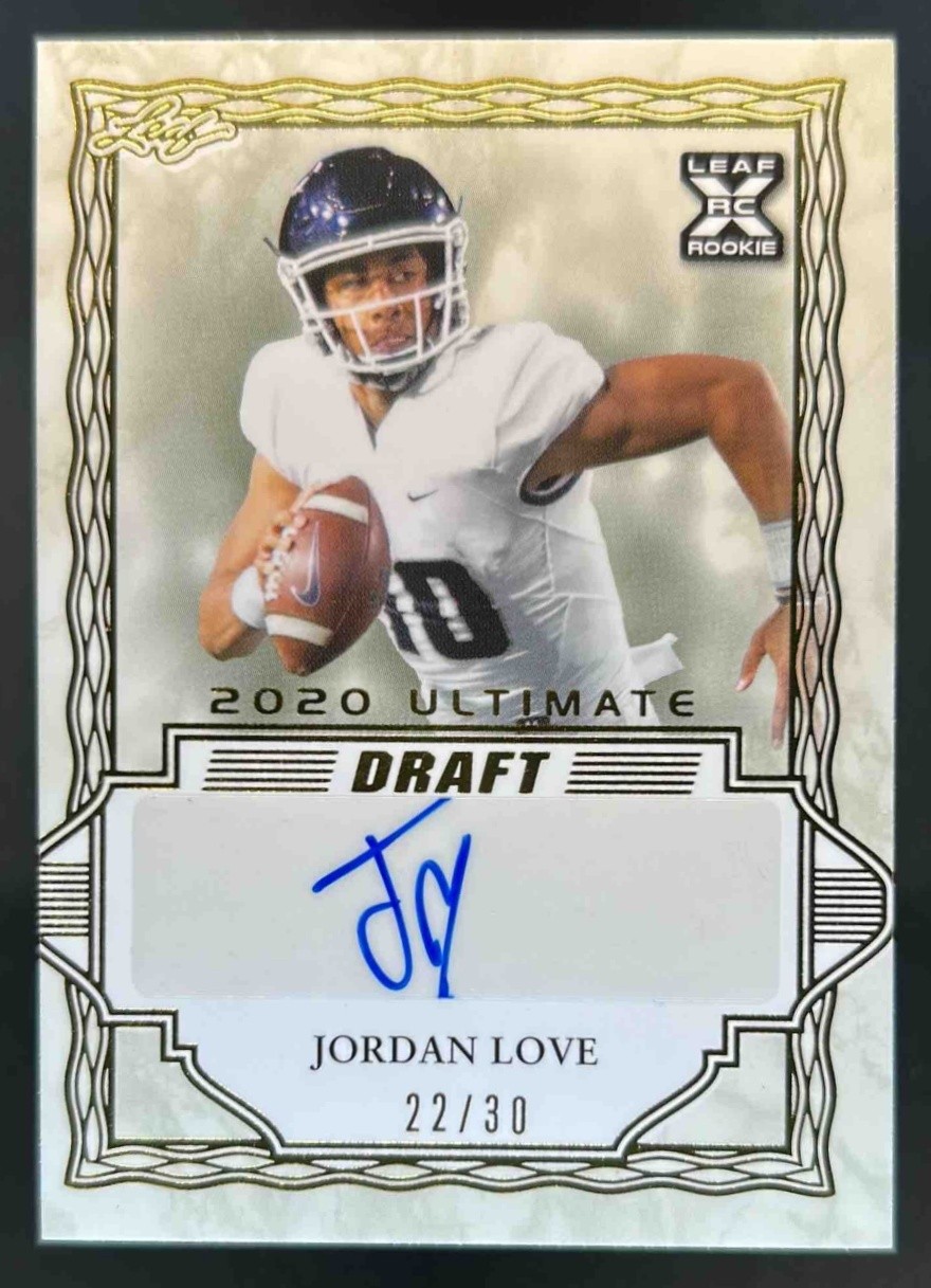 Jordan Love Leaf Ultimate Draft 1991 Leaf Rookie Autographs #JL1 Gold