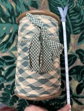 Vintage Antique Lestershire Yarn Fabric Wood Primitive Spool