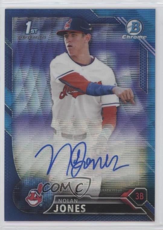 2016 Bowman Draft Chrome Pick Blue Wave Refractor 66/150 Nolan Jones Auto sq1