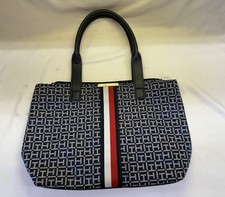 Tommy Hilfiger Large Blue and White Tote Bag - EUC