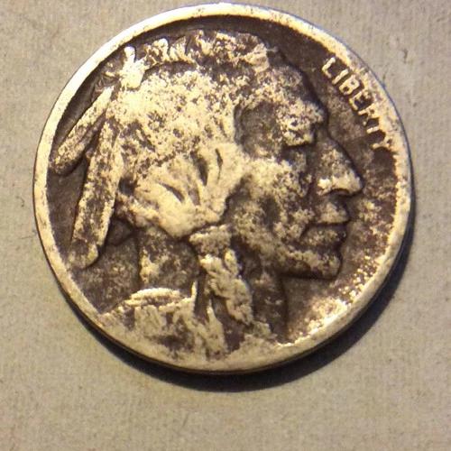 1917-D  BUFFALO NICKEL  B-66 PARTIAL WEAK DATE LOWER GRADE FREE SHIPPING DARK