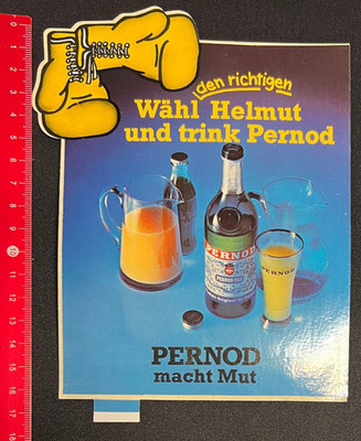 PERNOD macht Mut - Wähl Helmut und trink Pernod - Aufkleber Sticker /07061710