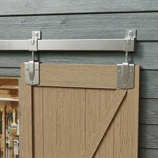 6.6FT Heavy-Duty Silver Sliding Barn Door Hardware Kit - Track System Included