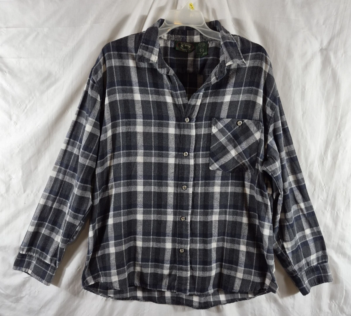 Stillwater Supply Co. Men's Gray Tartan Plaid Flannel Shirt Size 2XL