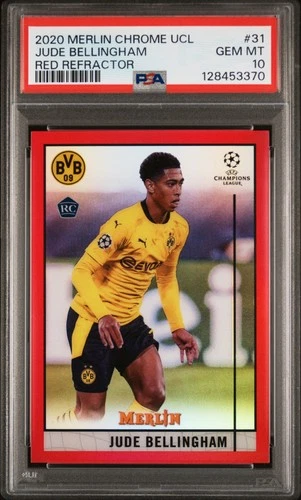 2020 TOPPS MERLIN CHROME CHAMPIONS LEAGUE JUDE BELLINGHAM ROOKIE RC 4/10 PSA 10