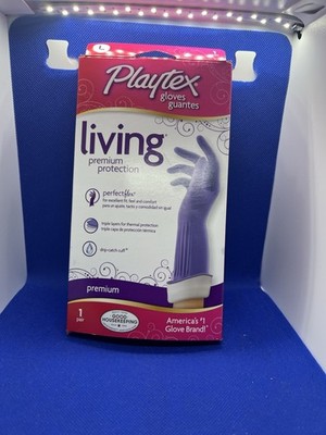2018 Playtex Living Gloves Size Large Perfect Flex Purple Open Box Unused