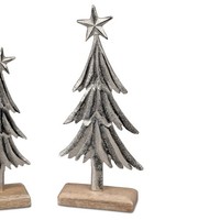Dekoobjekt Baum Mit Sternspitze H. 27Cm Aus Alu + Mango Holz Formano Wa