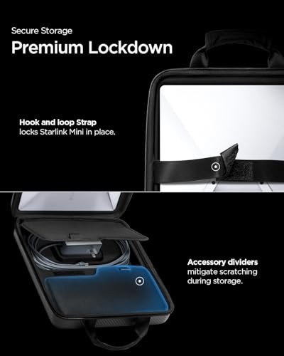 Starlink Mini Carrying Case EVA Hard Shell Shockproof Travel Organizer Carbon - Picture 6 of 8