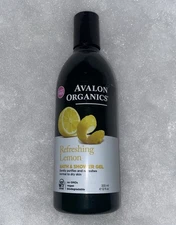 (1) Avalon Organics Refreshing Lemon Bath & Shower Gel - 12 Fl. Oz New