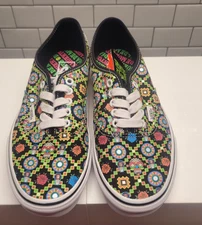 VANS AUTHENTIC UNISEX MEN SIZE 7.5 = WOMEN SIZE 9.0 SHOES MULTI-COLOR PRINT NEW
