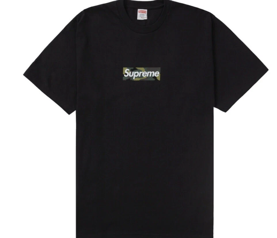 T shirt camouflage boîte suprême noire boîte suprême taille grand flambant neuf