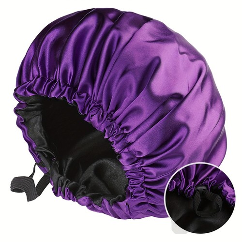 Elastic Soft Women Men Satin Hair Care Night Sleep Hat Turban Beanies Cap Turban - Picture 14 of 41