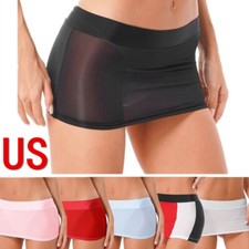 US Women's Mesh Stretchy Bodycon Slim Ultrashort Micro Mini Hip Skirt Clubwear