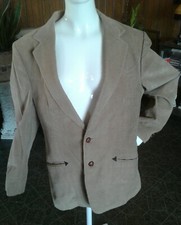 Vintage 1970's JOE NAMETH sz 40R Western Tan Corduroy 2 Button BLAZER Lined