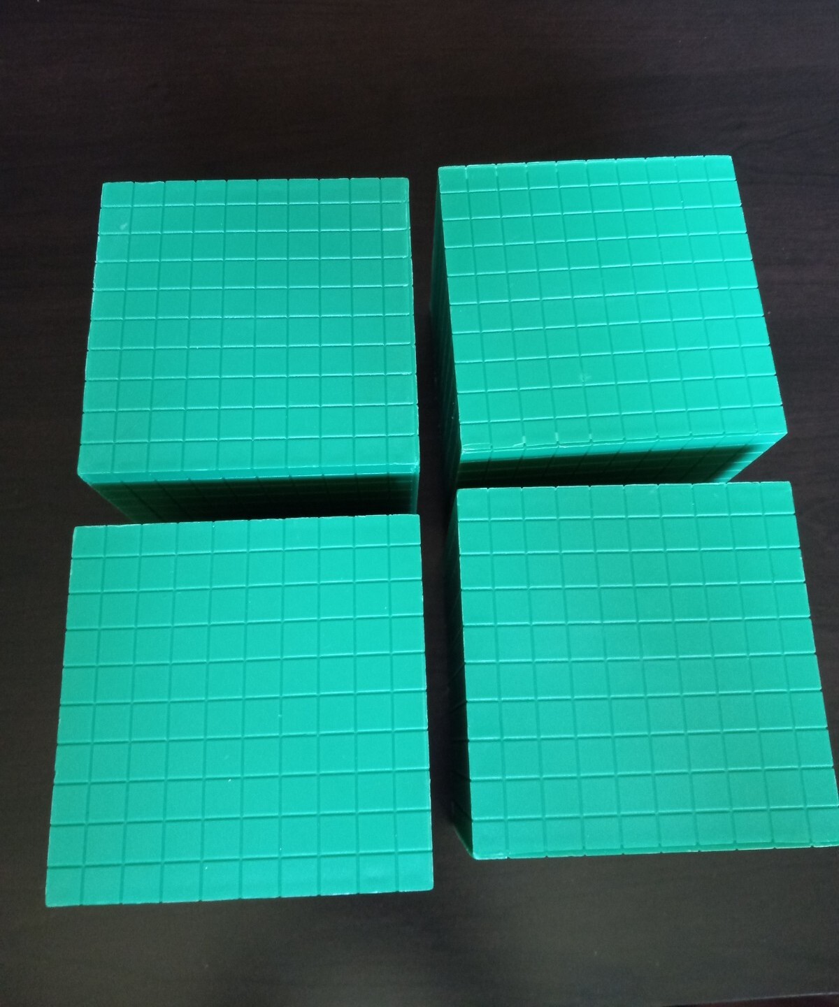 4 Math Counting Block Base Cube Educational Homeschool Mathematics Green  Plastic | eBay