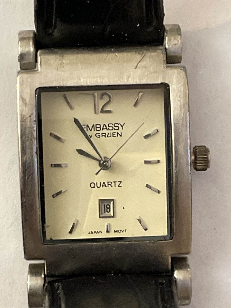EMBASSY by GRUEN Quartz w/ Date Brown Leather Strap Women's EMBASSY by GRUEN Quartz w/ Date Brown Leather Strap Women's