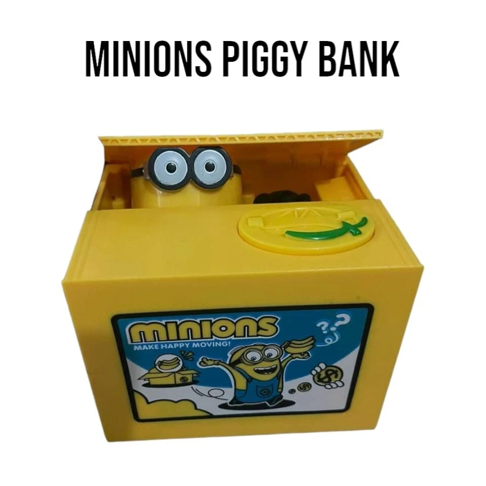 Minions piggy bank automatic money coin steal electronic box plastic doll Gift - Image 2 of 4
