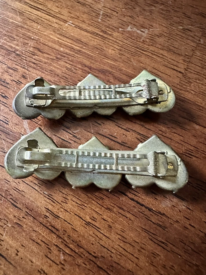 "Par de tres pasadores de pelo de plástico y metal Corea 2,5"" vintage años 70" Foto 3 de 4