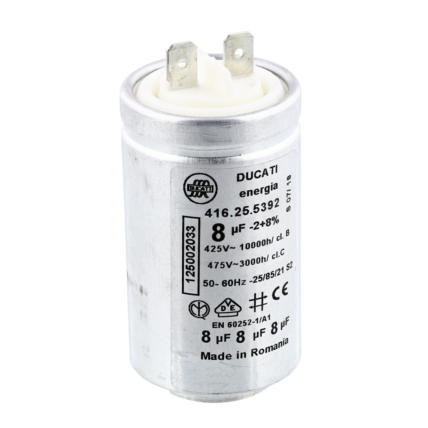 Zanussi Tumble Dryer Capacitor DUCATI 8uf 416.25.5392 Genuine 1250020334