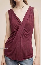 NEW Anthropologie Draped Velvet Top by Velvet by Graham & Spencer  Size L