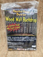 Haunted House Wood Wall D cor Halloween Prop 100 ft. Long Backdrop Drop