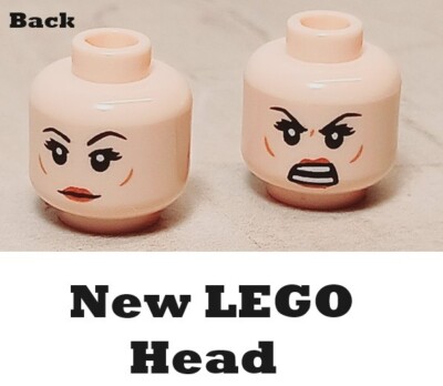 New LEGO Woman Goddess Head Peachie Flesh Yelling Battle Cry LONG LASHES Brows