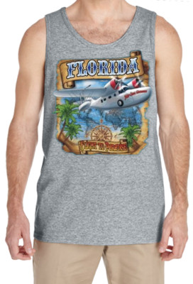 Florida Vacation Plane Design Florida Souvenir  Holiday   Mens Tank Top  Gift
