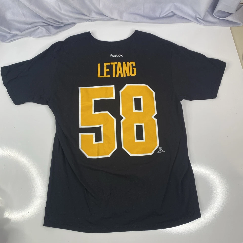 Camiseta Reebok NHL (Jersey #58) Pittsburgh Penguins Kris Letang Negra Para Hombre Talla L Foto 2 de 4