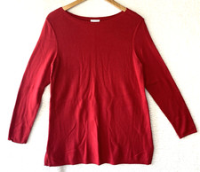 j. jill sweater Womens Small petite Lightweight Stretch Red Long Sleeve boatneck