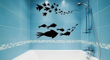 Wall Decal Fish Sea Ocean Bathroom Decor Underwater World Vinyl Sticker ed1867