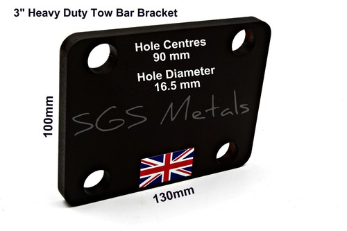 BLACK Tow Bar Towbar Trailer Accessories Drop Plate Boat 4 x 4 Landrover Bolts - Picture 10 of 27