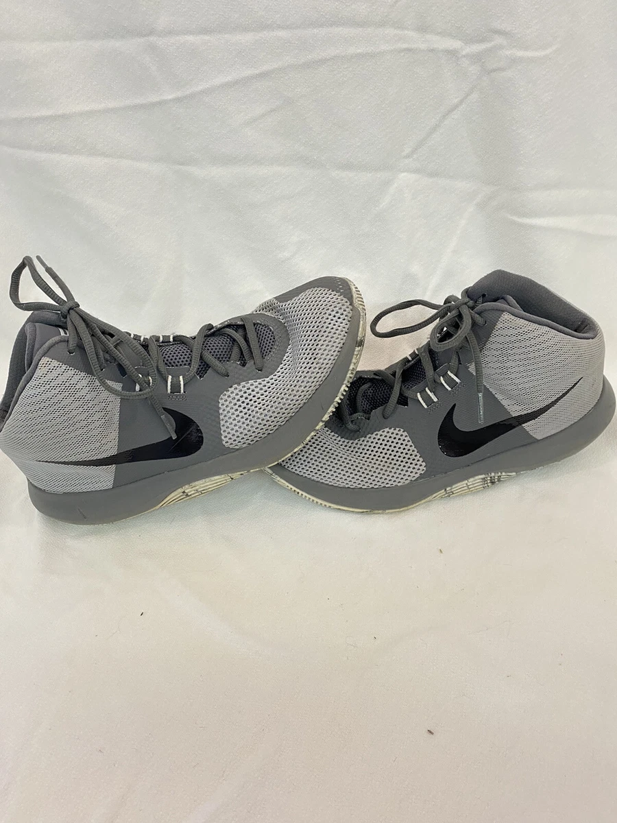 Nike Mens Air Precision Basketball Shoes Gray 898455 004 Lace Up Mid Top 8.5