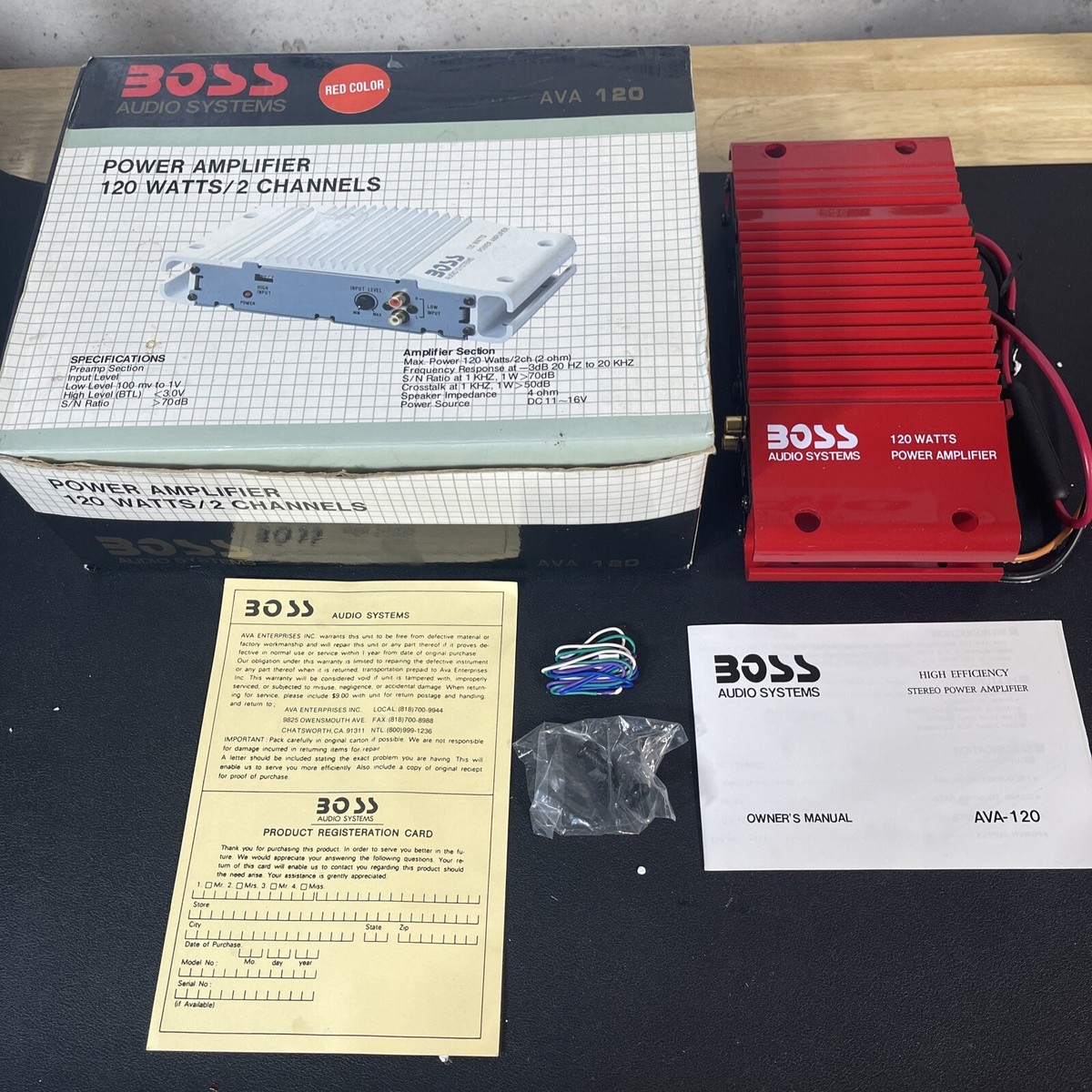 Vintage Boss Audio Systems AVA120 Amplifier - NEW Made In Korea