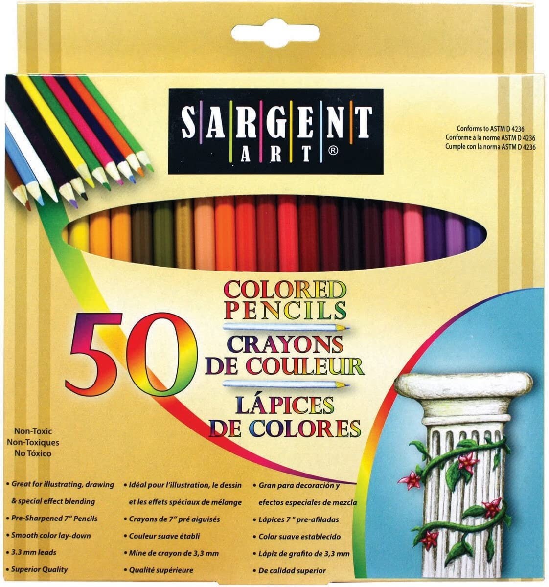 Colored Pencils Professional Drawing Pencils 50 Pack Artist Drawing Pencils