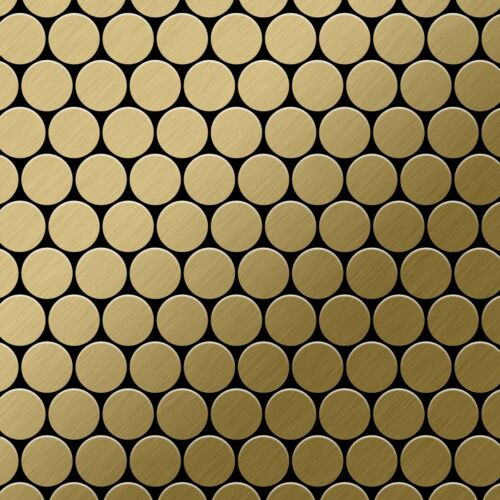 Mosaik Fliese massiv Metall Titan gebürstet gold 1,6mm stark Dollar-Ti-GB  - Bild 1 von 4