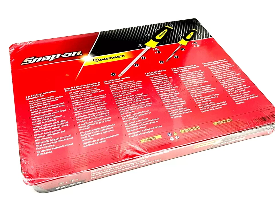 SNAP ON SGDX6040B HV 10Pc Combo Instinct Soft Grip Screwdriver Set Seal Hi Viz + - Image 4 of 4
