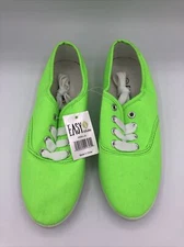 Easy USA Womens Lace Up Canvas Plimsol Sneakers Shoes Sz 6
