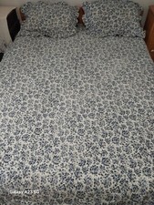 Laura Ashley Reversible Duvet Cover- 5 Pcs-Twin-Shams  Valances-Spegail-Cotton