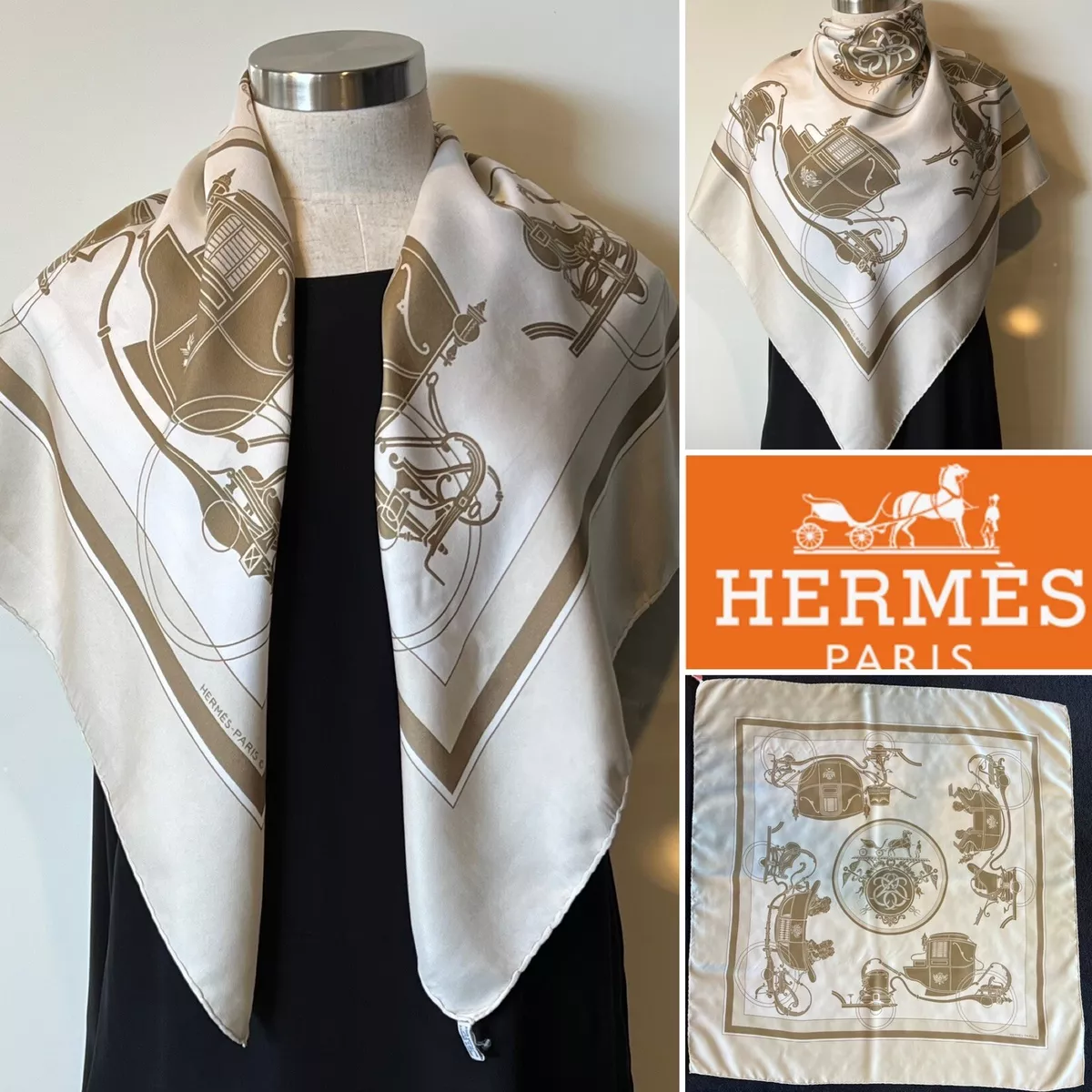 Hermes Paris Shawl Scarf EX LIBRIS Cotton and Silk. 