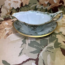 BEAUTIFUL R S GERMANY PORCELAIN MAYONAISE CONDIMENT DISH & UNDER PLATE